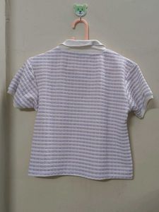 Textured Polo Top - Casual Chic