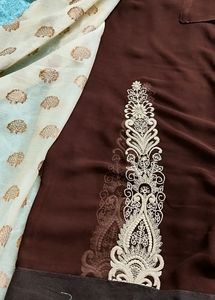 Designer Copper Motif Saree Blouse With Jecket