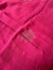 Rani Pink Golden Sequin Saree