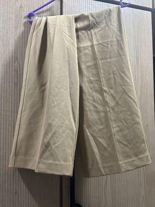 Beige Wide Leg Pants