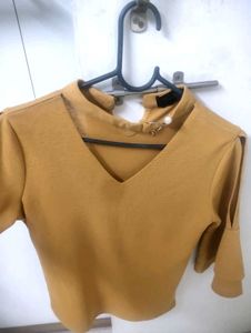 Mustard Flared Sleeve Top