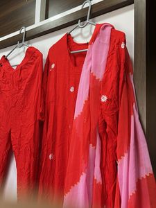 Elegant Red Kurta Set with Dupatta