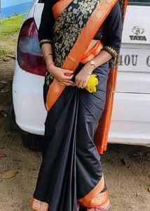 Simple Black Saree