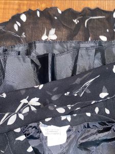 Black Floral Midi Skirt