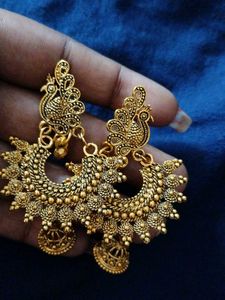 Golden Peacock Earrings