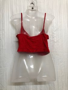 Jennyfer Red Sleeveless Crop Top