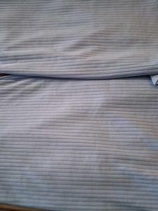 Blue Flared Ribbed Pants. Back Side Added