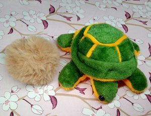 Two items:Cute Plush Turtle Toy and fur fluffy key