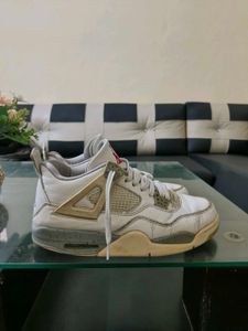 White Oreo Air Jordan 4 Sneaker