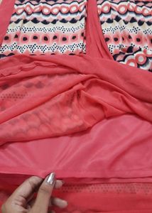 designer gown pink sleeveless adjustable waist