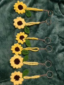 Crochet Sunflower Keychain