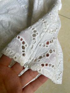 Eyelet Blouse with Peter Pan Collar