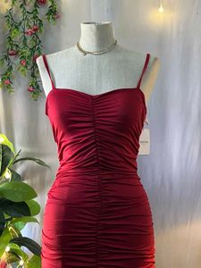 Red Bodycon Midi Dress