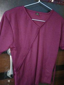 Burgundy Wrap Top - Size L