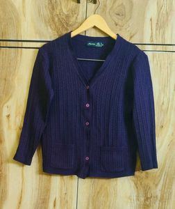 Purple self design Cardigan size-36
