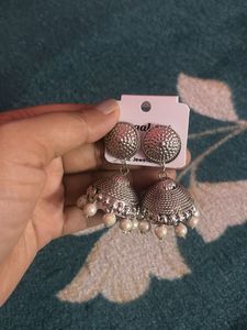 Silver Jhumka Earrings