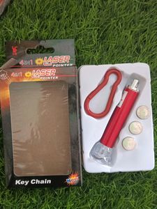 4 in 1 Lasser Light With Flower Light And Key Chain