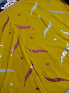 Yellow Sequin Saree