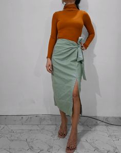 Cotton Comfortable Slit Skirt