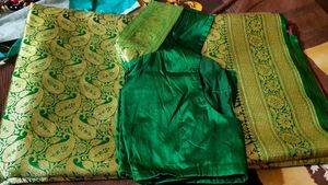 Beautiful Rani pink Banarasi saree