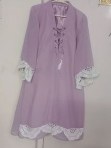 Mauve beautiful Kurti with white lace details