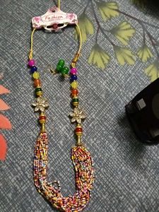 Colorful Beaded Necklace & Earring Set