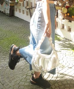 Denim skirt with back slit