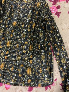 Floral Print Turtleneck Top