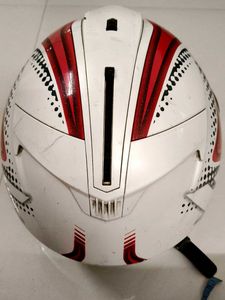 HJC Helmet - Red and White Design with Visor