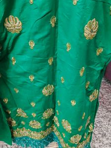 Green Embroidered Kurta Set