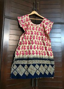 Women Thread Mirror Embroidered Cotton Print Suit