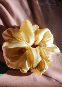 Yellow Satin Scrunchie
