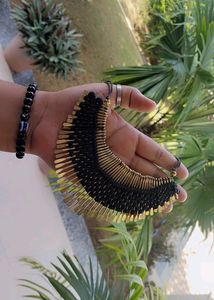 Black And Matt Golden Choker