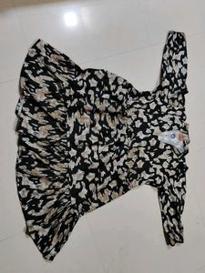 Animal Print Ruffle Hem Dress