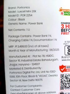 Original Portronics Luxcell Mini 20K Power Bank