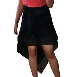 Gothic High Low Black Skirt Whimsigoth