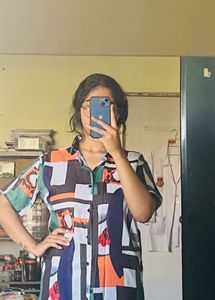 Gymmetrical Pattern Half Sleeves Shirt