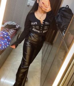 Regular Fit Black Leather Pants🖤