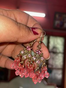 Pink Flower Earrings For Festival Bumper Offer