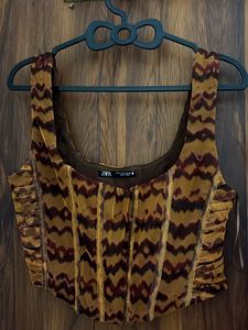 Zara Print Corset Top