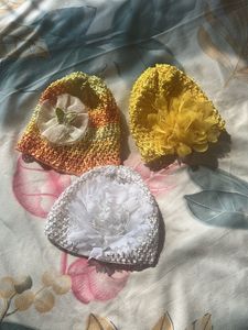Baby Girl Hairband Cum Caps Set Of 3..!