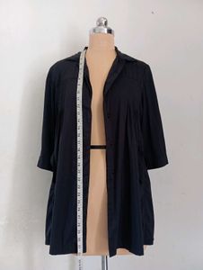 Black Button-Down Tunic