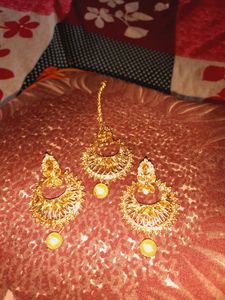 Earings with Mang tika combo set