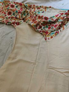 Embroidered Cream Kurta XL size