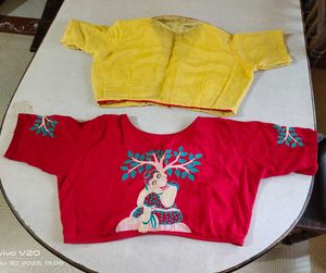 [Combo]Vintage Embroidered Blouses - Set of 2