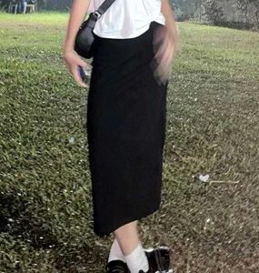 Black Long Straight Skirt