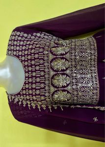 Elegant Purple Embroidered Suit