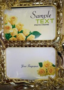 Gold Floral Double Photo Frame