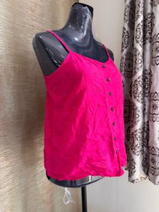 Pink Cotton Spaghetti Top