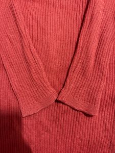 Red Ribbed Turtleneck Top